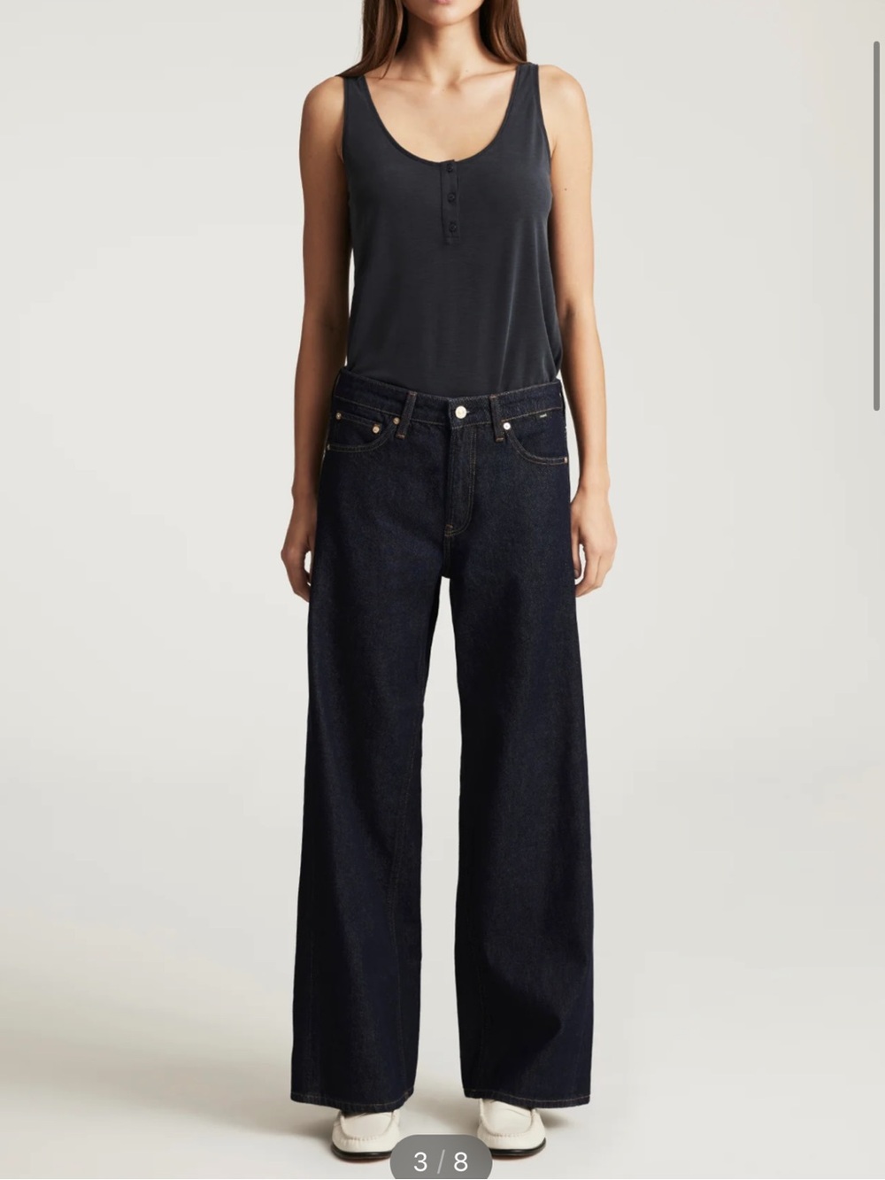Mavi Wide-Leg Jeans in Dark Indigo